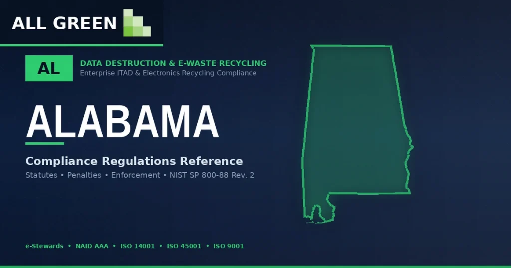 Alabama Data Destruction &Amp; E-Waste Recycling Compliance Regulations
