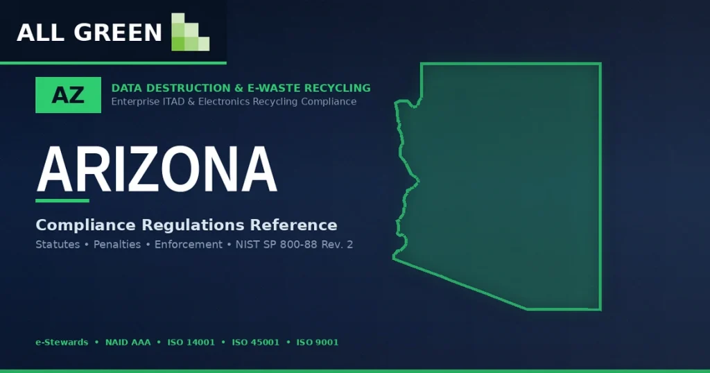 Arizona Data Destruction &Amp; E-Waste Recycling Compliance Regulations