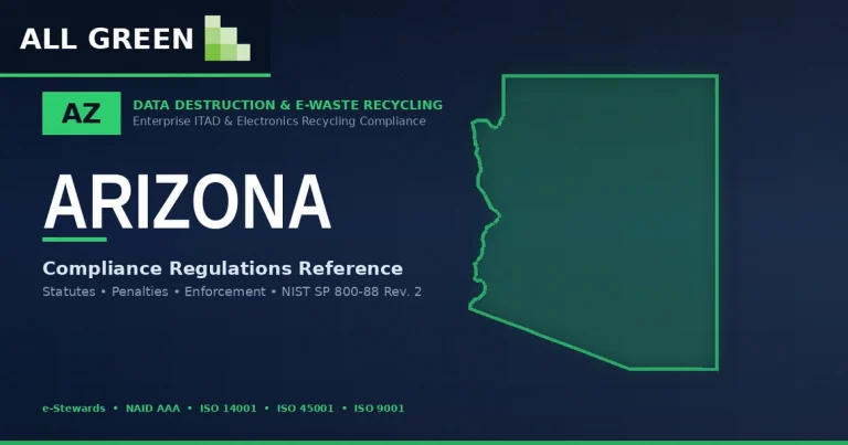 Arizona IT Asset Disposition (ITAD), Data Destruction, and Electronics Recycling Compliance
