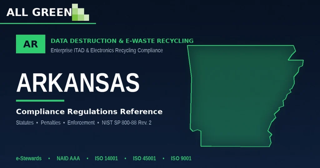 Arkansas Data Destruction &Amp;Amp; E-Waste Recycling Compliance Regulations