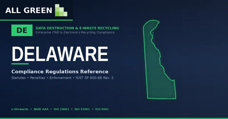 Delaware IT Asset Disposition (ITAD), Data Destruction, and Electronics Recycling Compliance