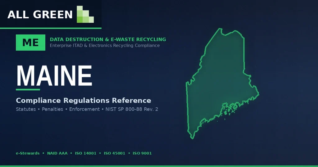 Maine Data Destruction &Amp;Amp; E-Waste Recycling Compliance Regulations