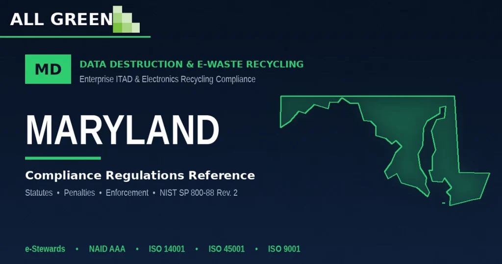 Maryland Data Destruction &Amp;Amp; E-Waste Recycling Compliance Regulations