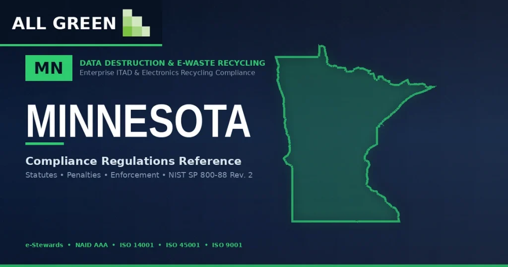 Minnesota Data Destruction &Amp;Amp; E-Waste Recycling Compliance Regulations