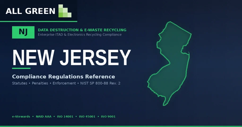 New Jersey Data Destruction &Amp;Amp; E-Waste Recycling Compliance Regulations