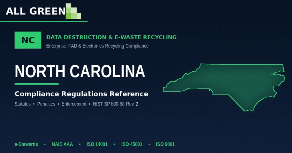 North Carolina Data Destruction &Amp;Amp; E-Waste Recycling Compliance Regulations