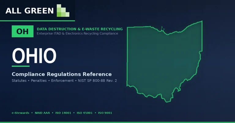 Ohio IT Asset Disposition (ITAD), Data Destruction, and Electronics Recycling Compliance