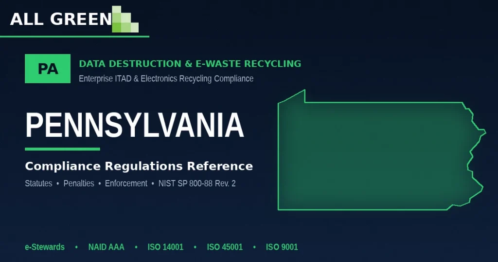 Pennsylvania Data Destruction &Amp;Amp; E-Waste Recycling Compliance Regulations