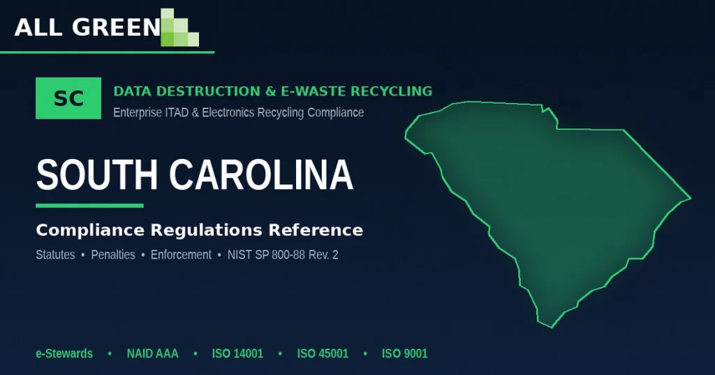 South Carolina Data Destruction &Amp;Amp; E-Waste Recycling Compliance Regulations