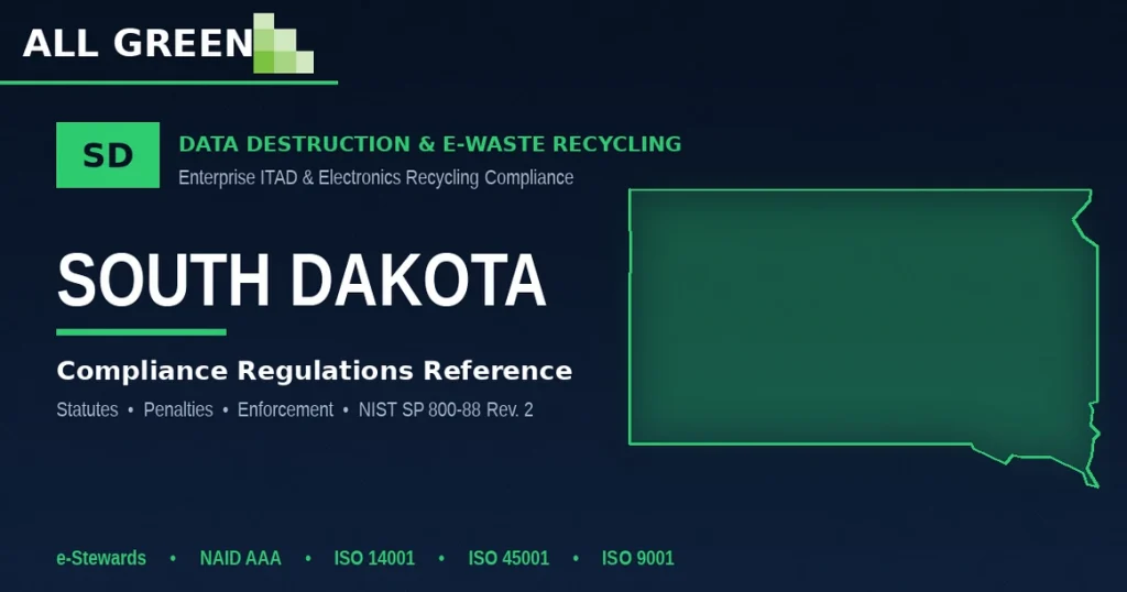 South Dakota Data Destruction &Amp;Amp; E-Waste Recycling Compliance Regulations
