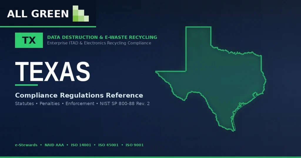 Texas Data Destruction &Amp; E-Waste Recycling Compliance Regulations