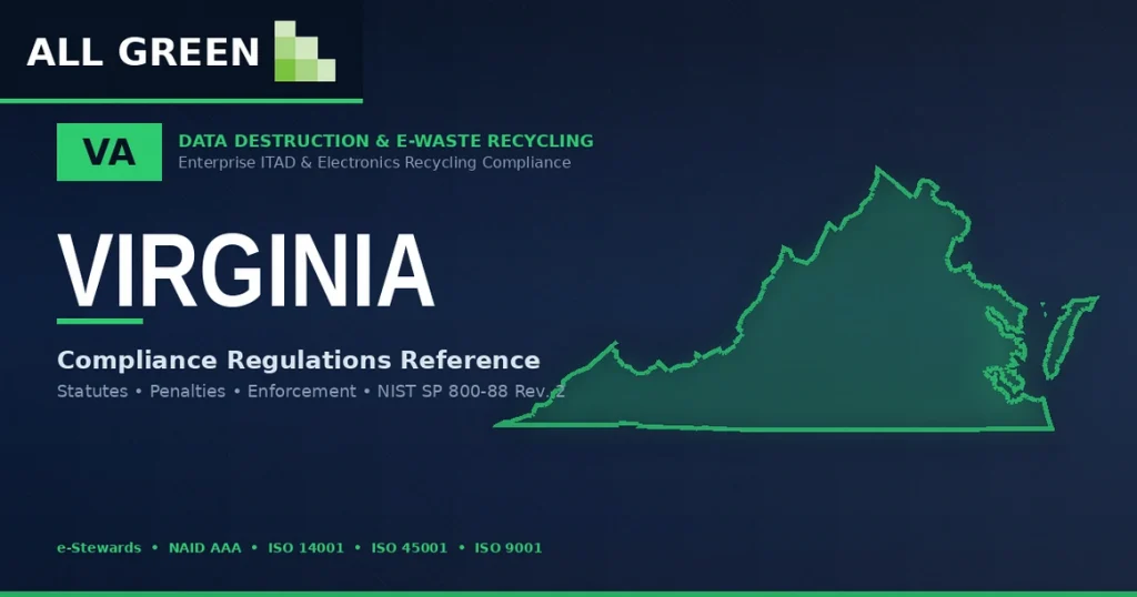 Virginia Data Destruction &Amp;Amp; E-Waste Recycling Compliance Regulations