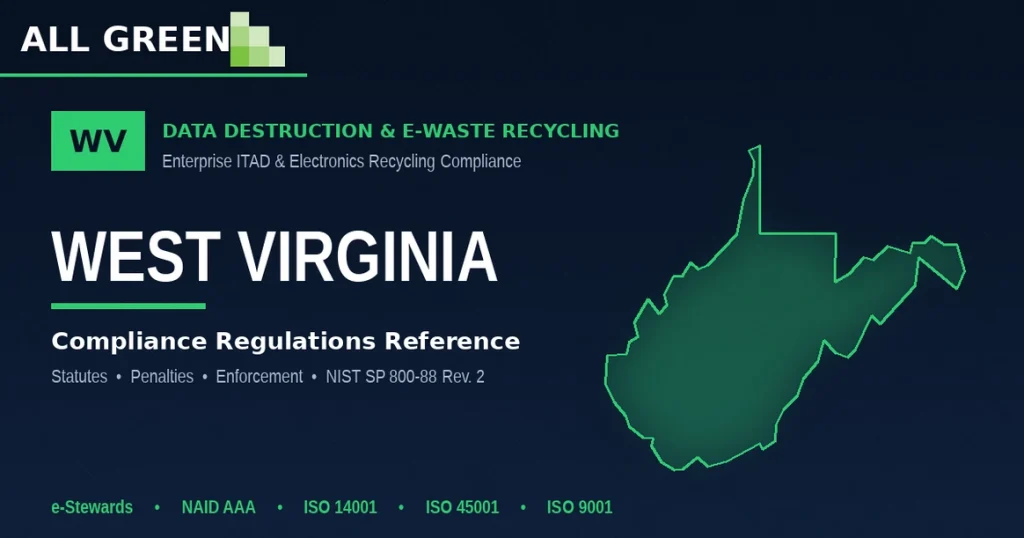 West Virginia Data Destruction &Amp;Amp; E-Waste Recycling Compliance Regulations