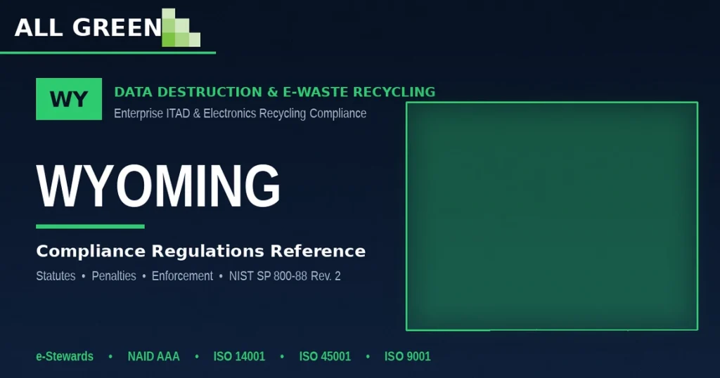 Wyoming Data Destruction &Amp;Amp; E-Waste Recycling Compliance Regulations
