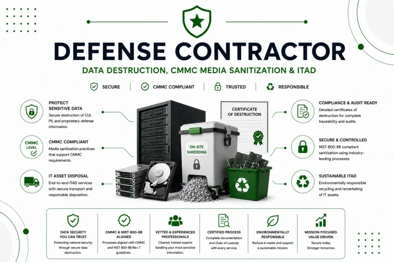 Defense Contractor Data Destruction, CMMC Media Sanitization and ITAD