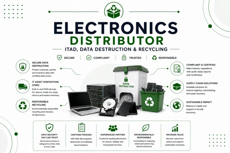 Electronics Distributor ITAD, Data Destruction and Recycling