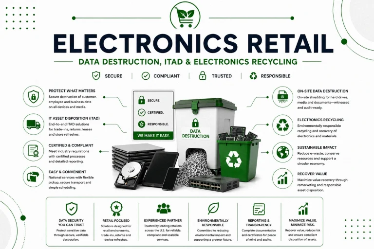Electronics Retail Data Destruction, ITAD and Electronics Recycling