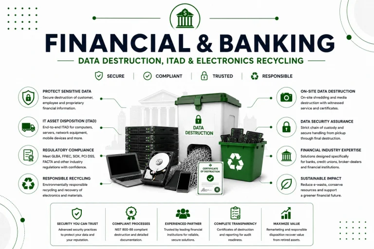 Financial and Banking Data Destruction, ITAD and Electronics Recycling