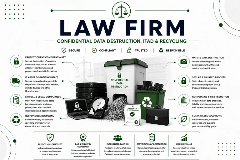 Law Firm Confidential Data Destruction, ITAD and Recycling