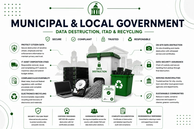 Municipal and Local Government Data Destruction, ITAD and Recycling