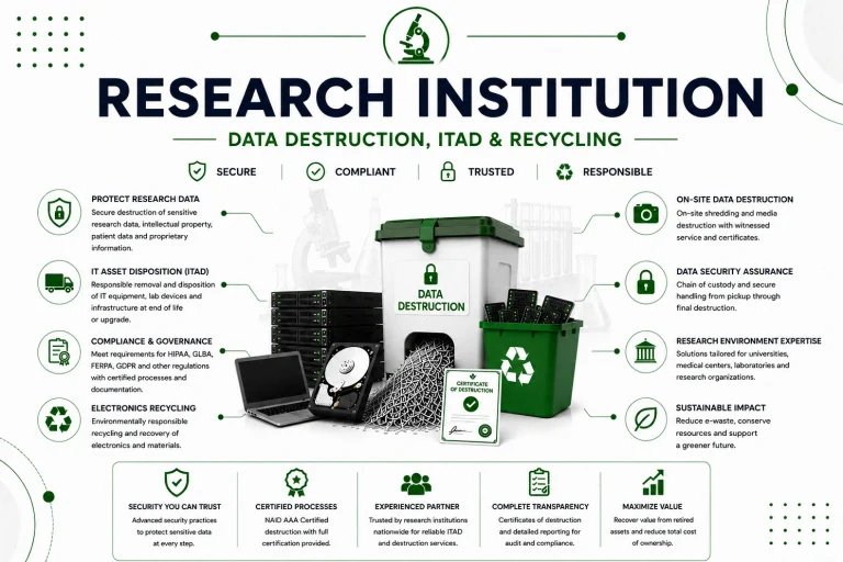 Research Institution Data Destruction, ITAD and Recycling